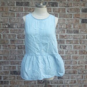 NWT Velvet Heart Chambray Star Bell Hem Top Blue S